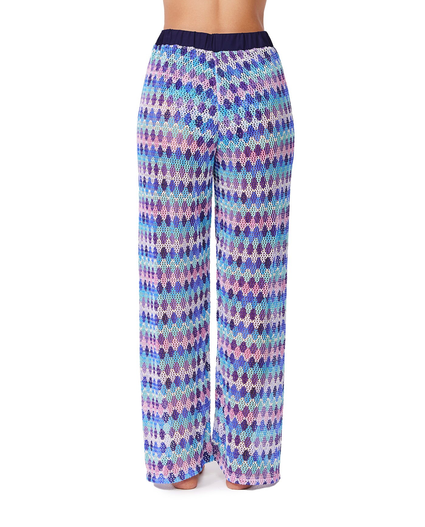 Retro Riviera Netted Crochet Beach Pant Cover-Up Multi