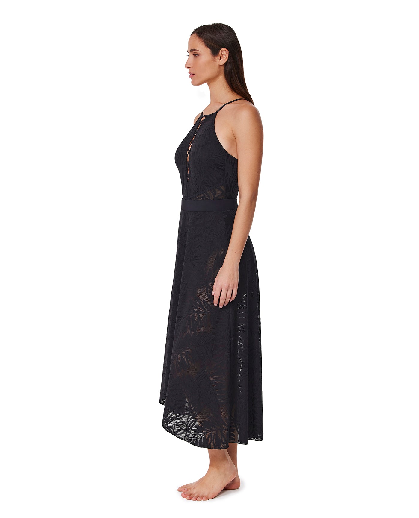Skyfall Textured High Low Skirt Cover-Up | Skyfall-Black