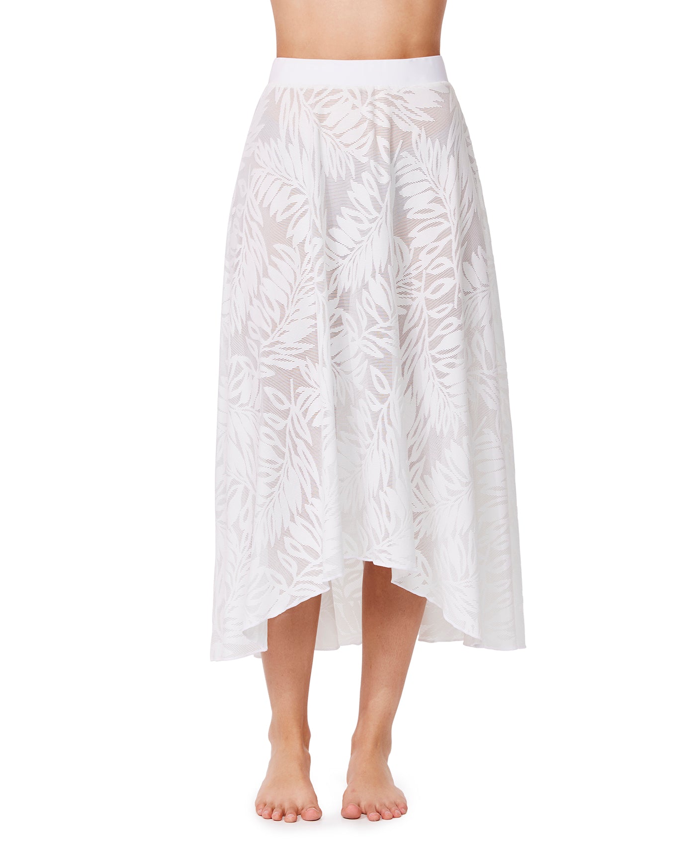 Skyfall Textured High Low Skirt Cover-Up | Skyfall-White