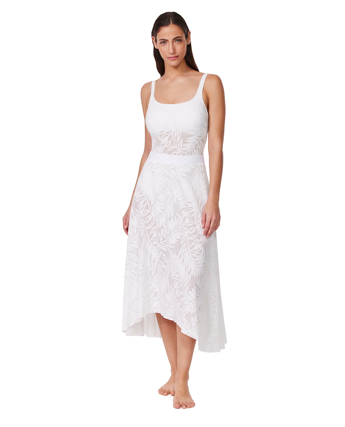 Skyfall Textured High Low Skirt Cover-Up | Skyfall-White