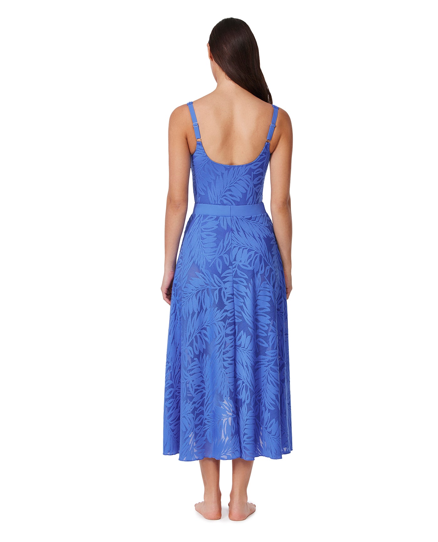 Skyfall Textured High Low Skirt Cover-Up - hampton blue