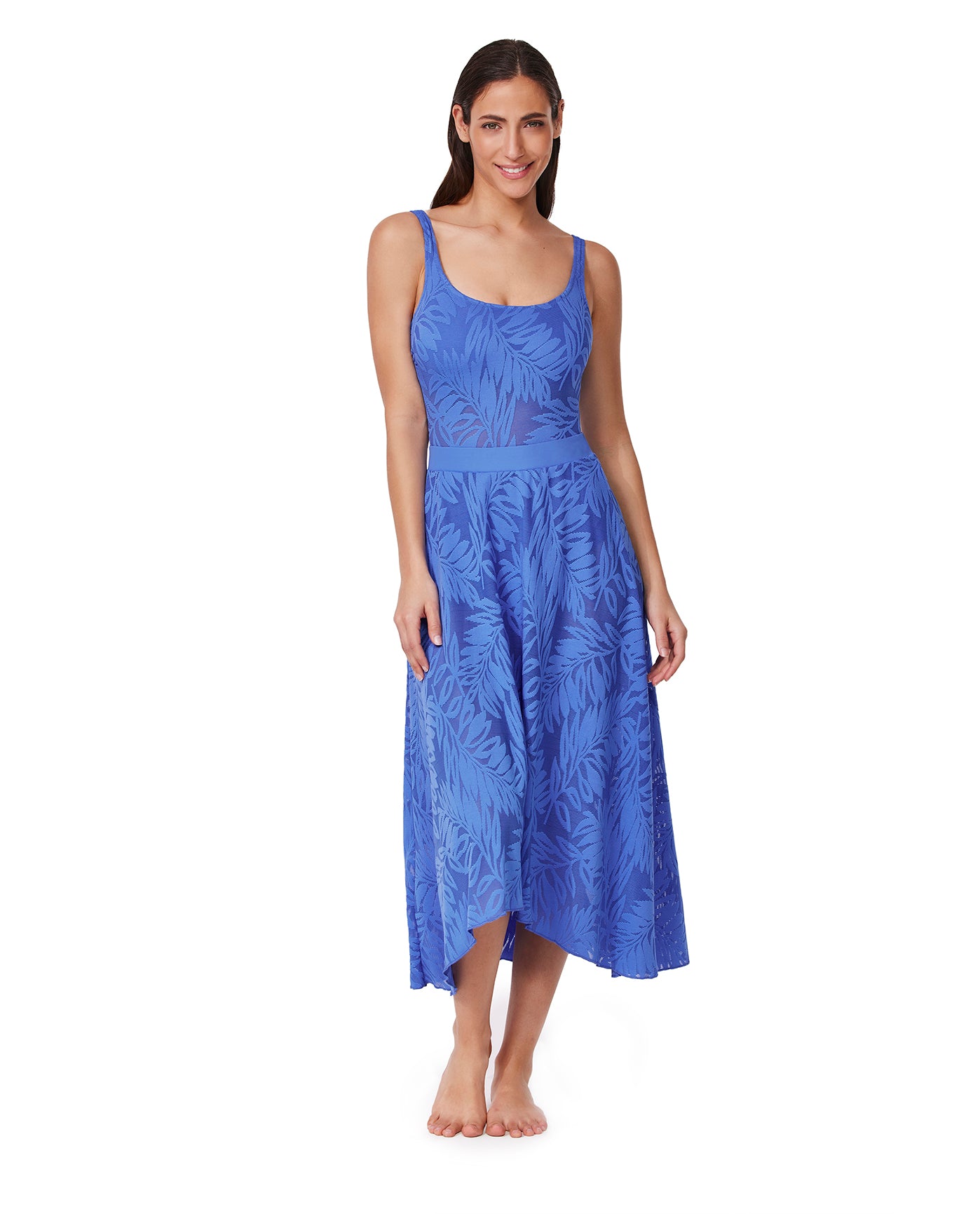 Skyfall Textured High Low Skirt Cover-Up | Skyfall-Blue