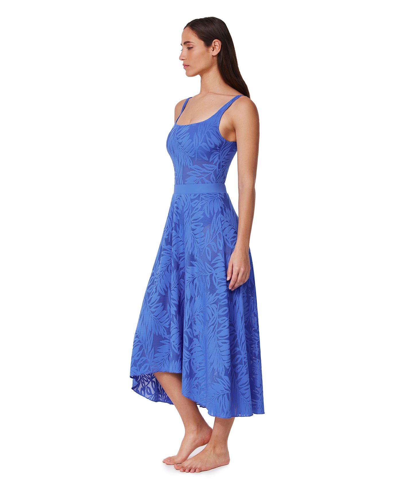 Skyfall Textured High Low Skirt Cover-Up | Skyfall-Blue