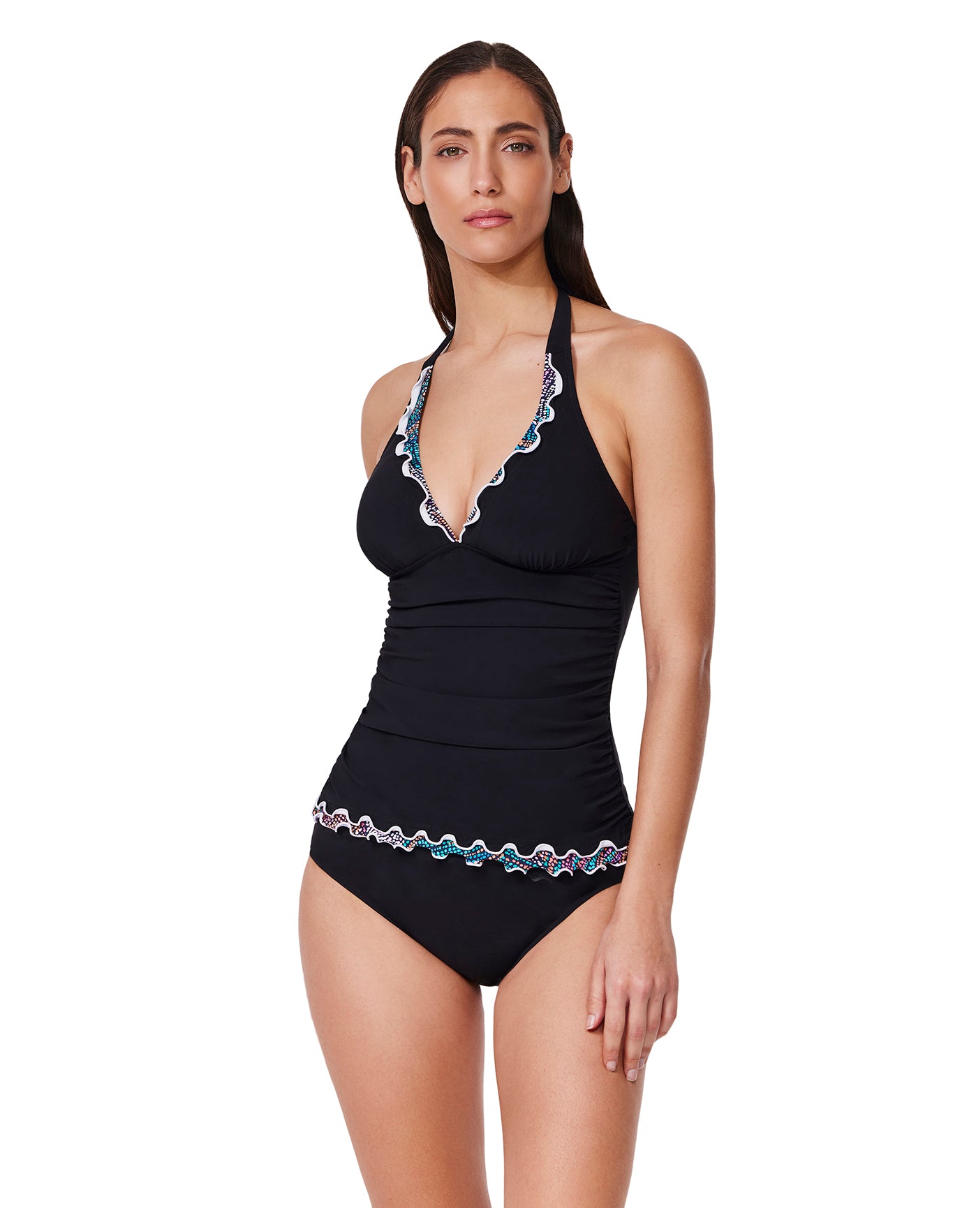 Layla Tricolore Halter Tankini Top