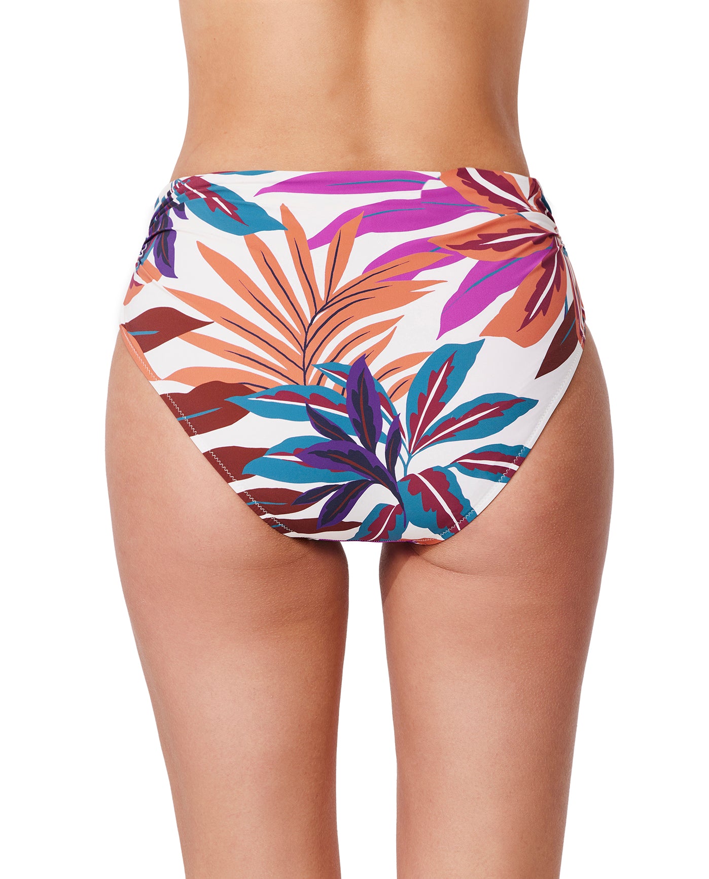 Plantopia Shirred High Waist Swim Bottom-Multi