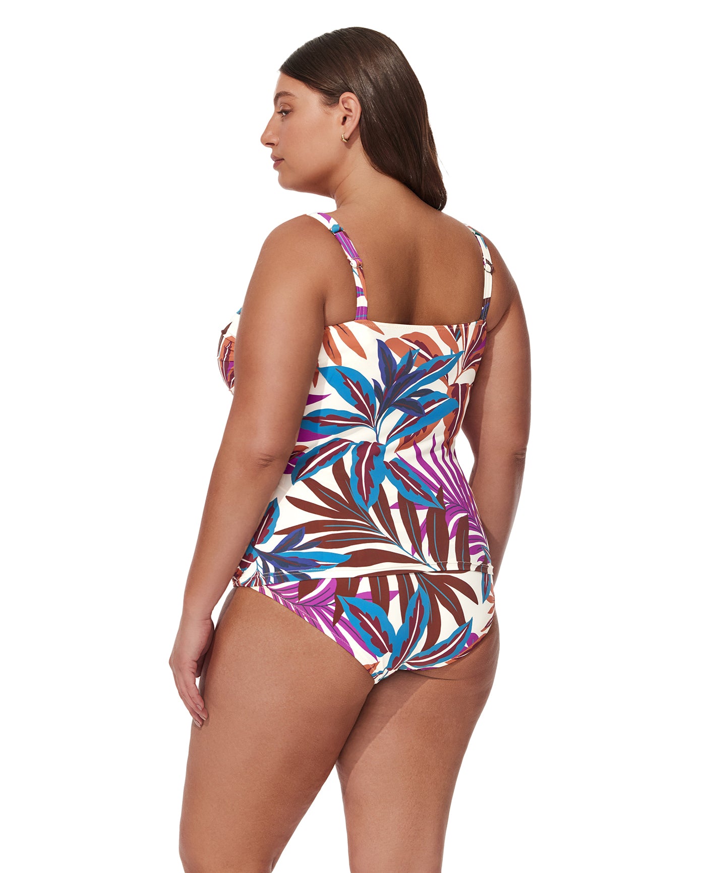 Plantopia Plus Size Tankini Top-Multi