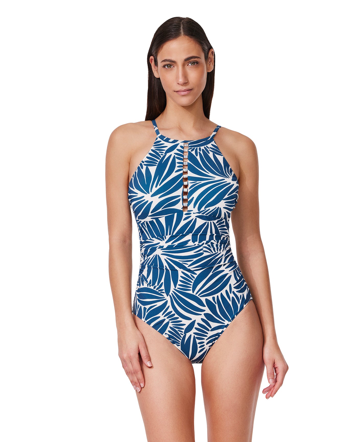 Comeback High Neck One Piece -Petr/whi Profile by Gottex