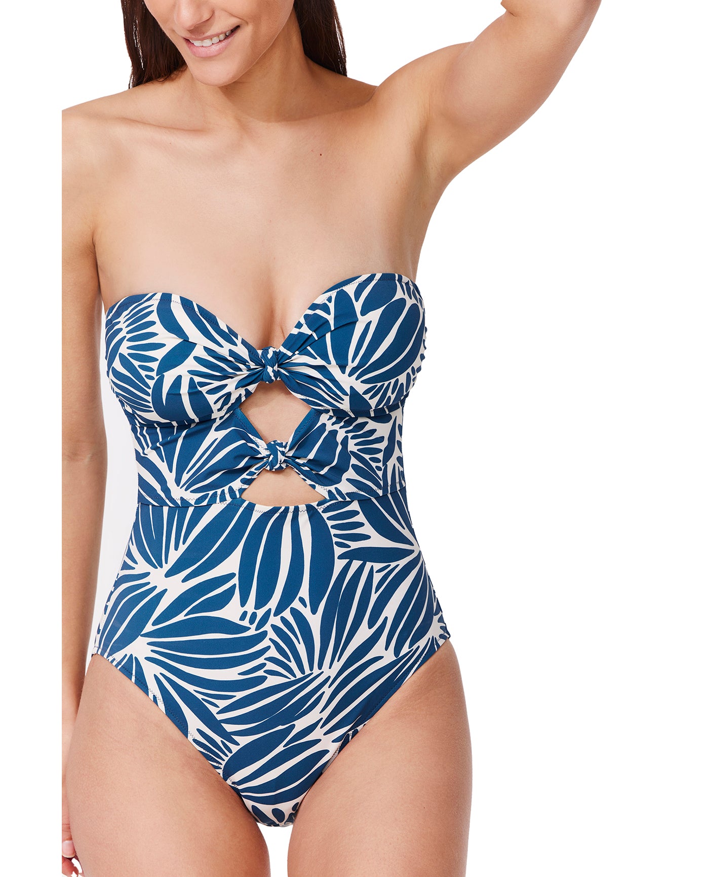 Comeback Cut Out Bandeau One Piece -Petr/whi