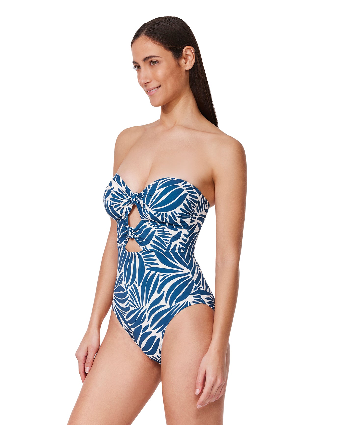 Comeback Cut Out Bandeau One Piece -Petr/whi