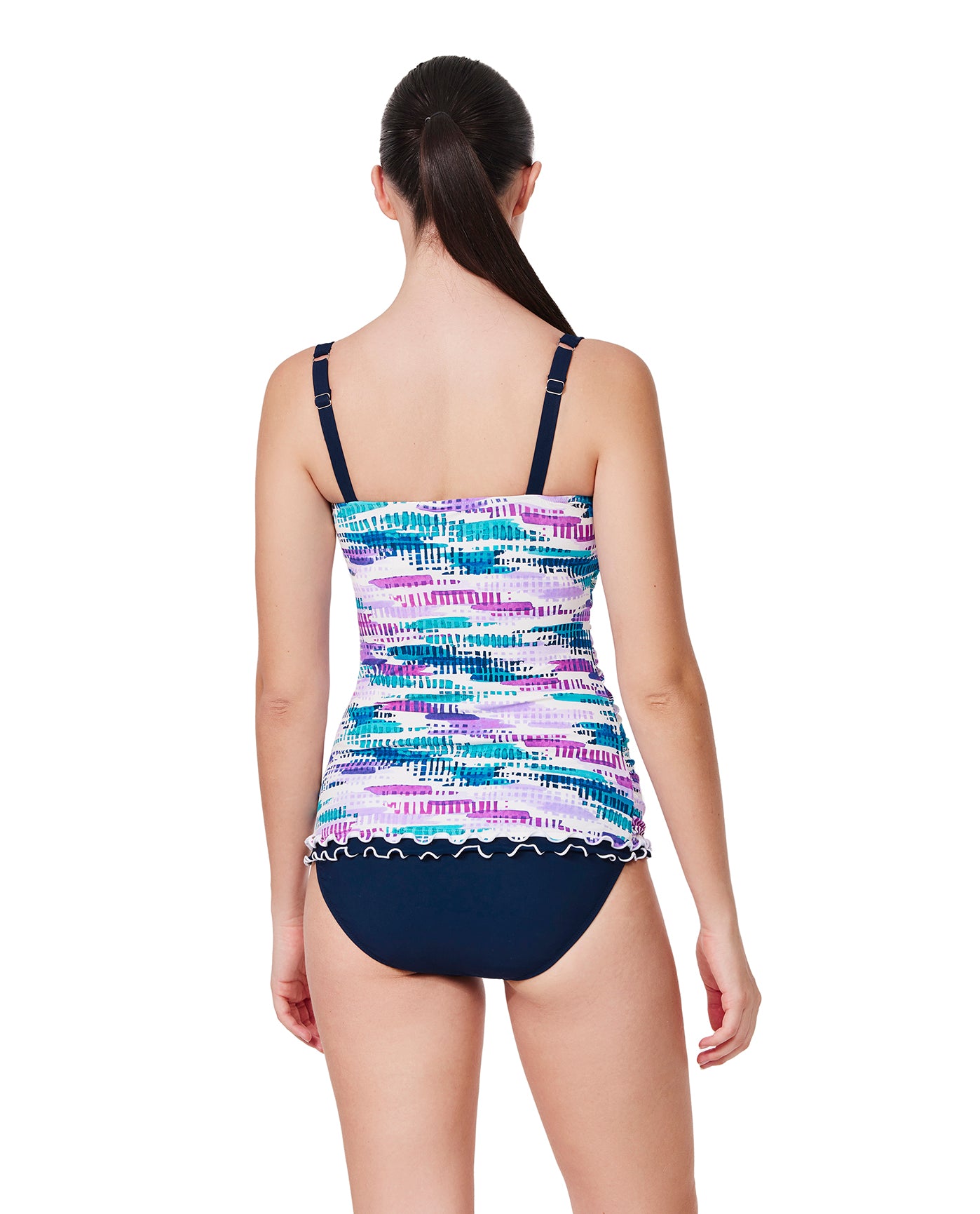 Canva Tricolore E-Cup Tankini Top-Multi/blu