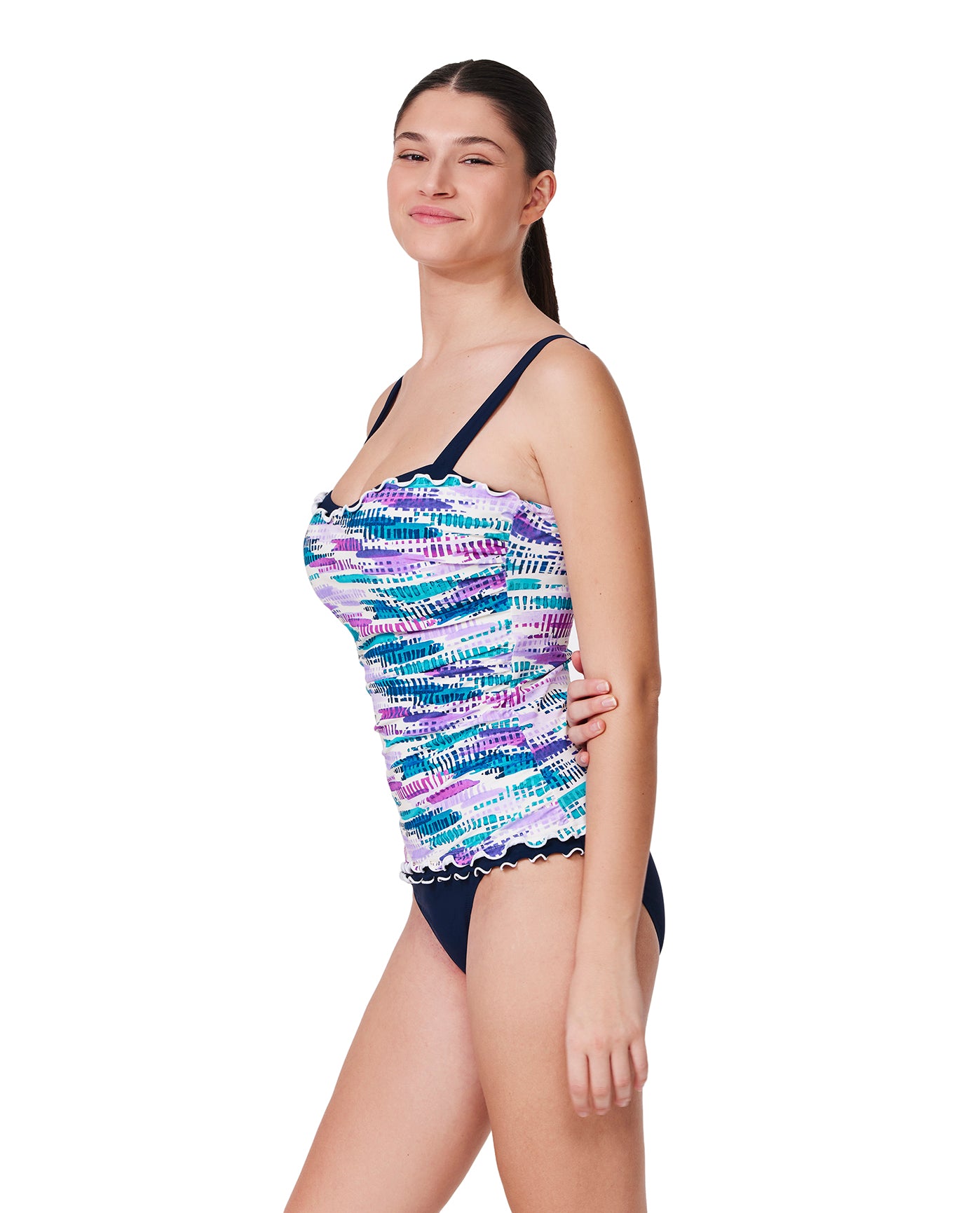 Canva Tricolore E-Cup Tankini Top-Multi/blu