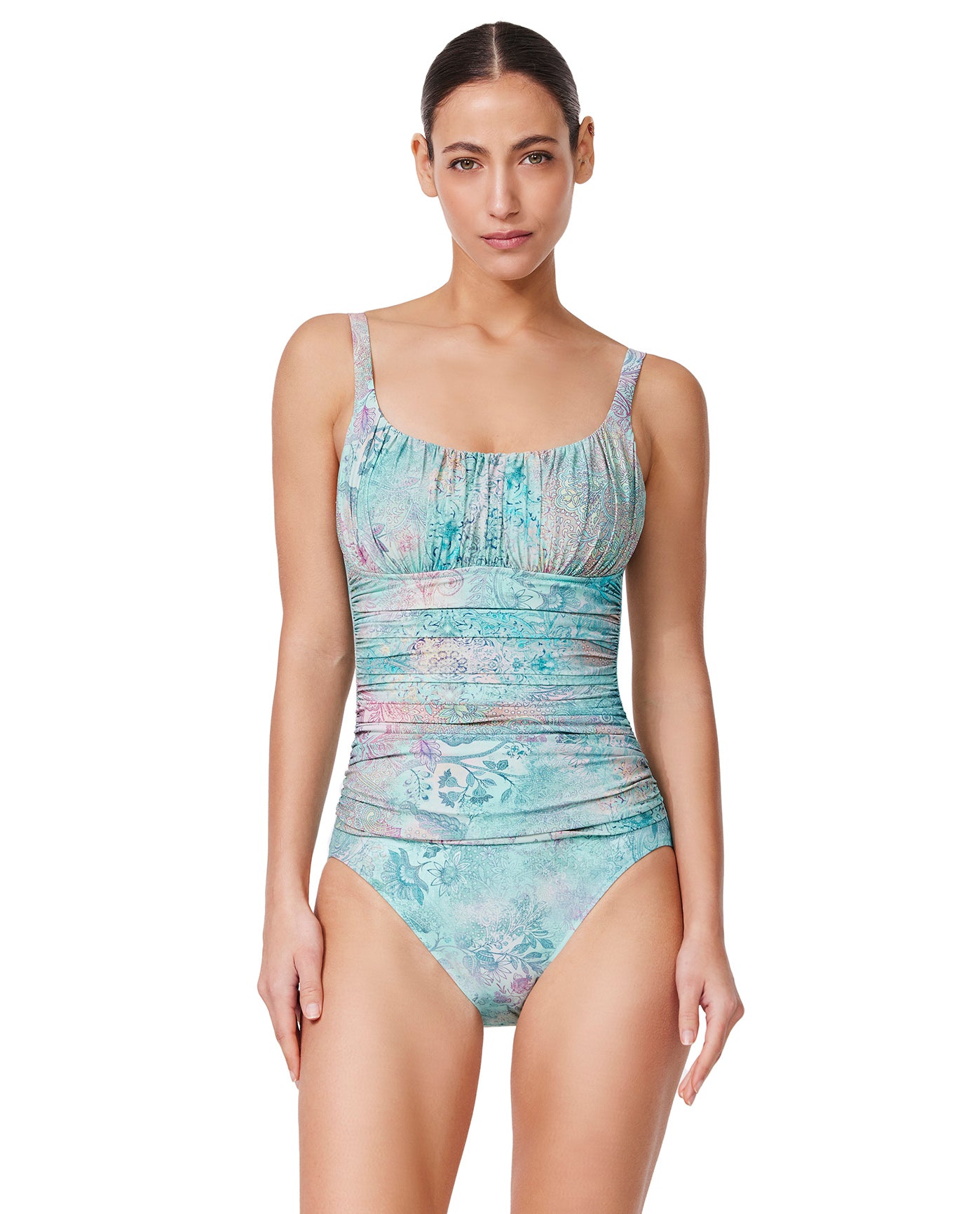 Souk Shirred Peasant One Piece-Tur/multi