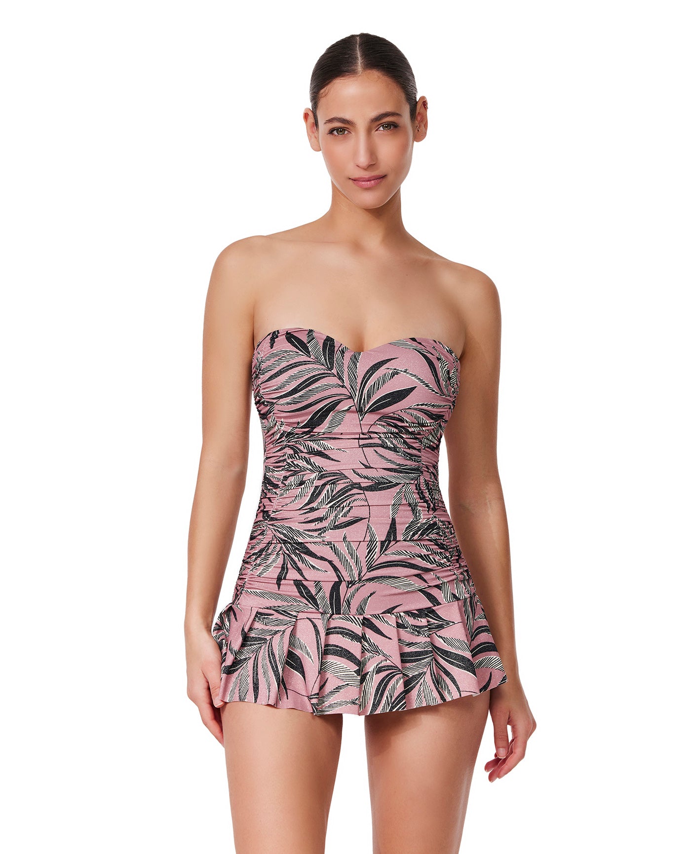 La Palm Bandeau Swimdress -Dusk pink
