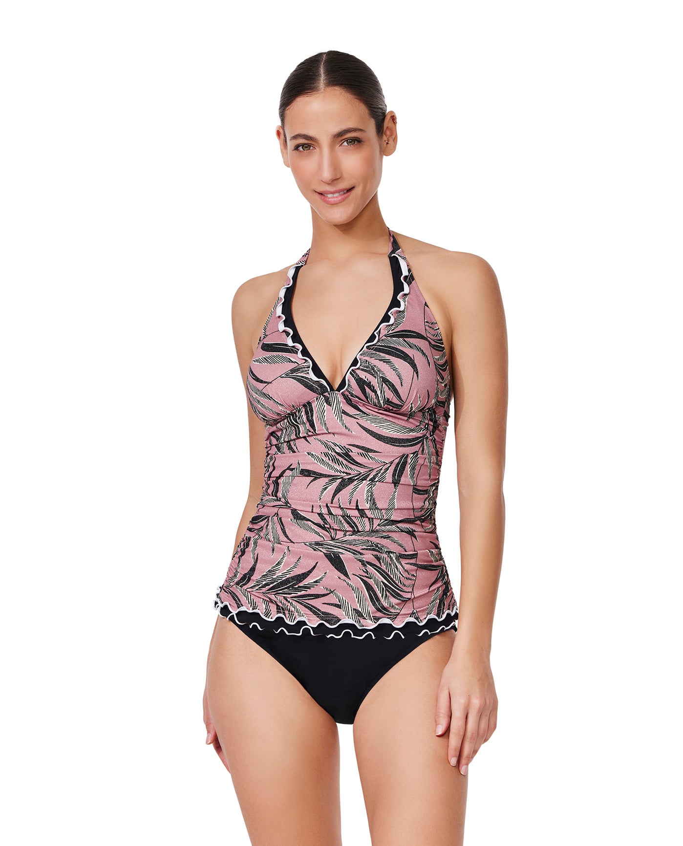 Palmita Halter Tankini Top -Dusk pink