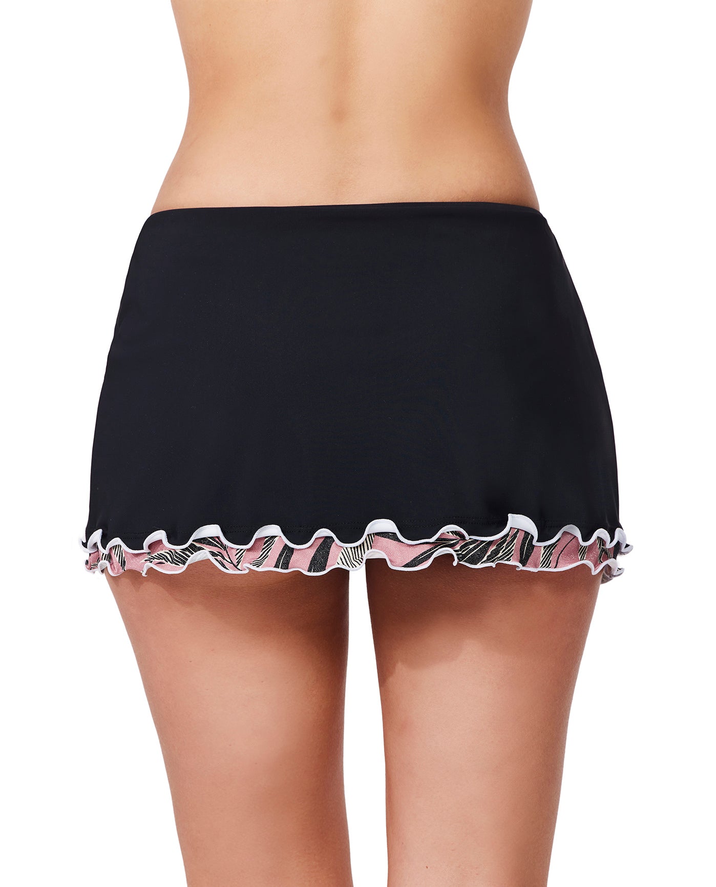 Palmita Side Slit Skirt Swim Bottom -Black