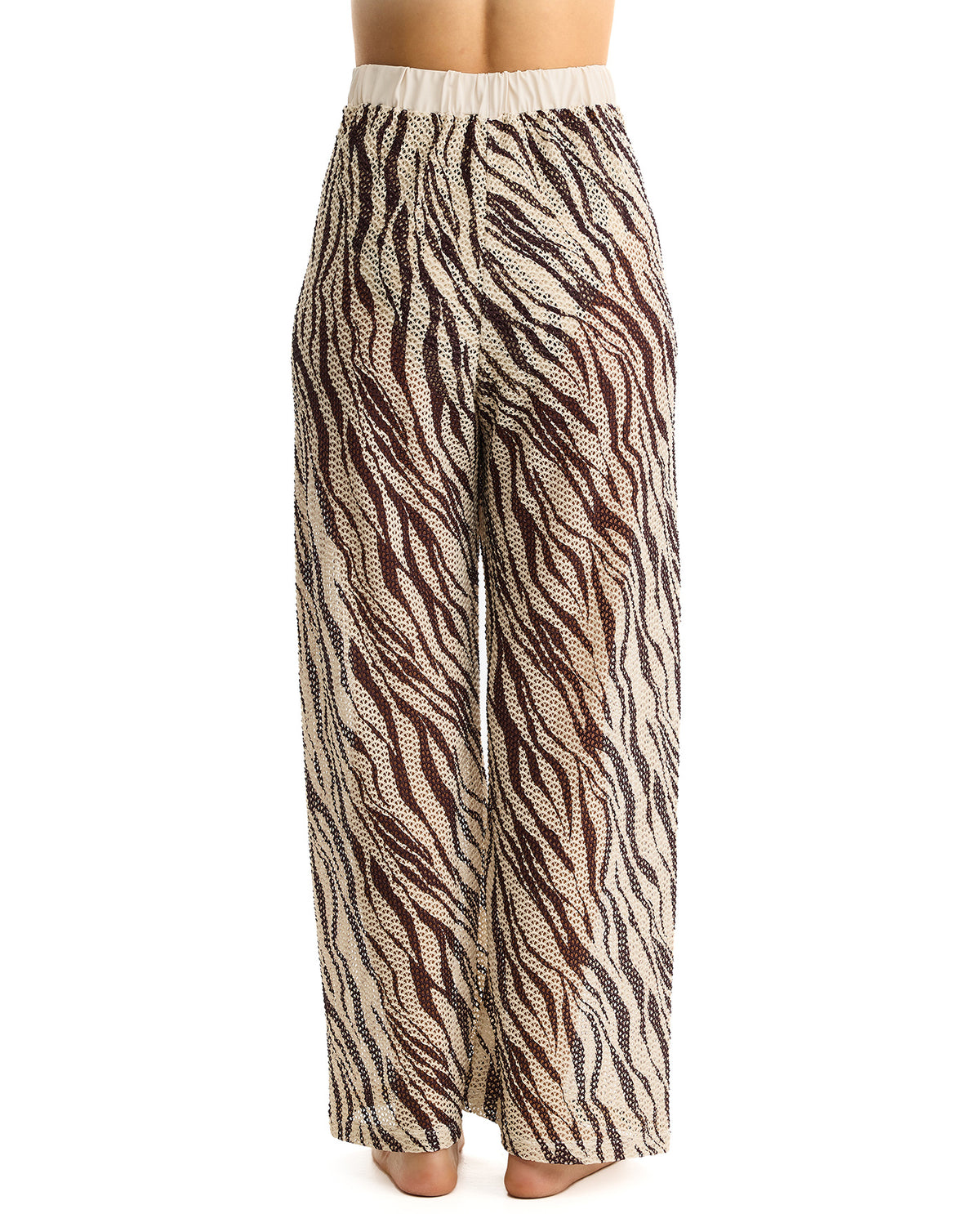 Profile by Gottex Safari Chic Textured Beach Pant Cover-Up-Cream-Brown