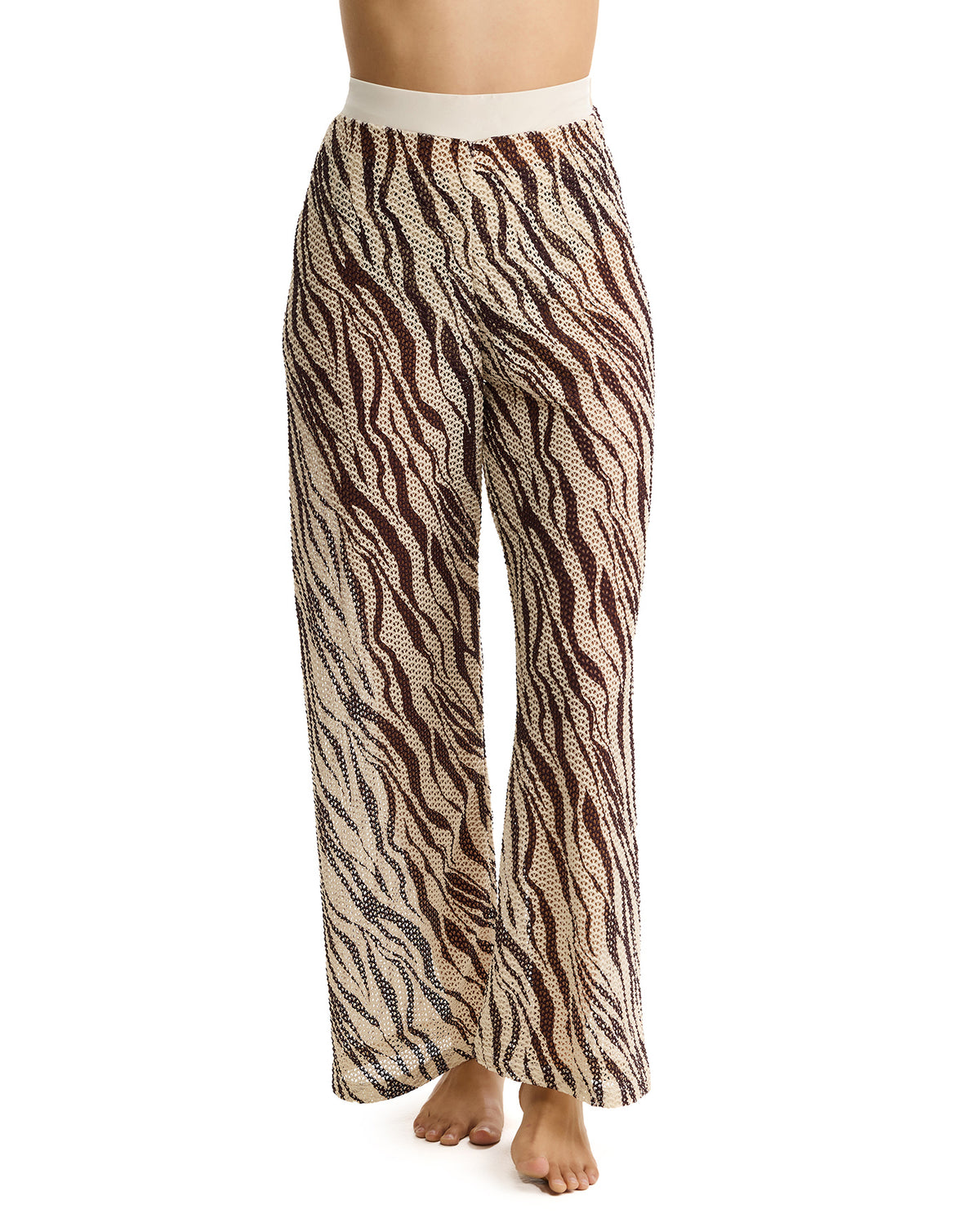 Profile by Gottex Safari Chic Textured Beach Pant Cover-Up-Cream-Brown