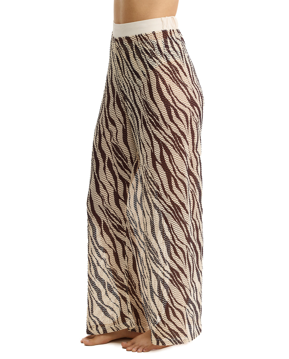 Profile by Gottex Safari Chic Textured Beach Pant Cover-Up-Cream-Brown