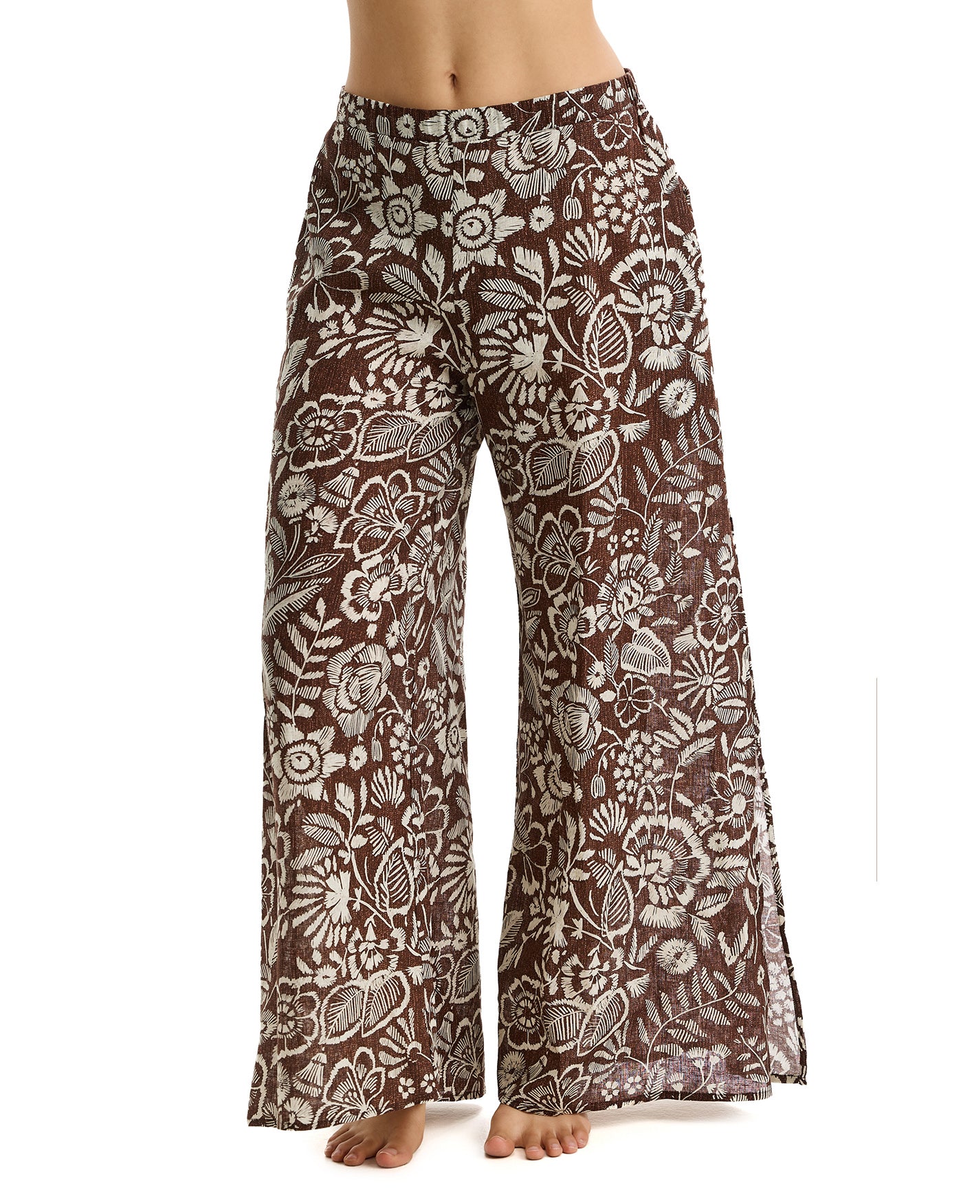 Profile by GottexGarden Mist Linen Beach Pant Cover-Up -BrownCover Ups