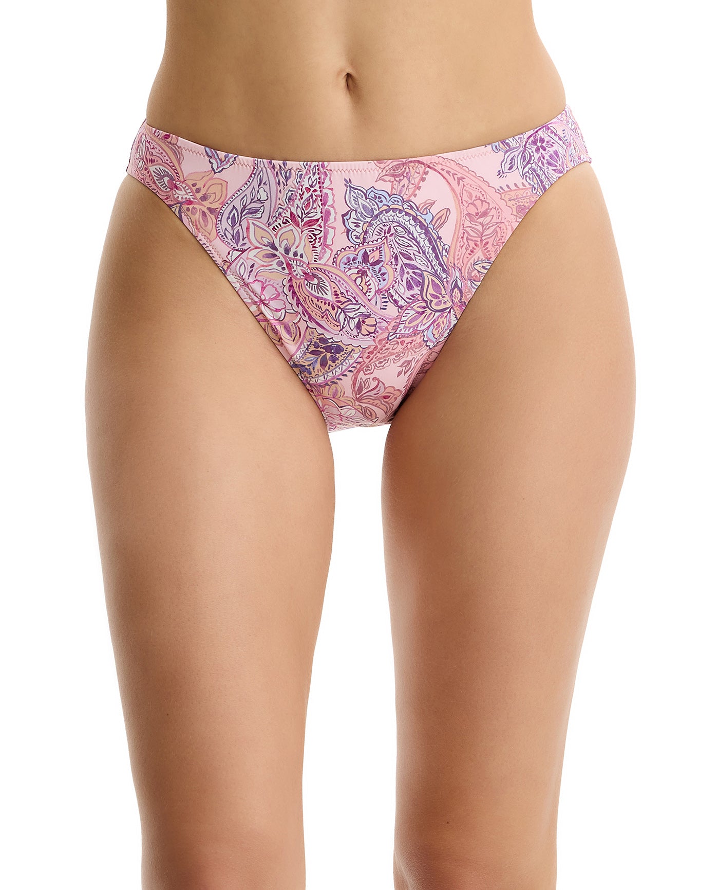 Boho Bloom Classic Mid Rise Swim Bottom -Pink Multi
