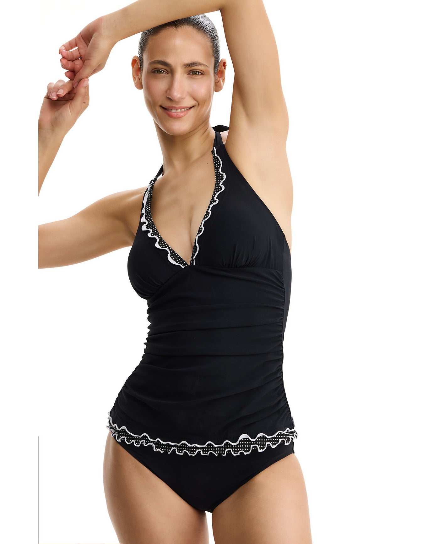 Dotti Delight Halter Tankini Top -Black
