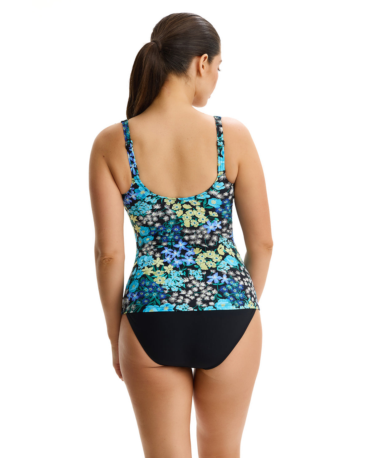 Havana Heat D-Cup Tankini Top -Blue-Multi