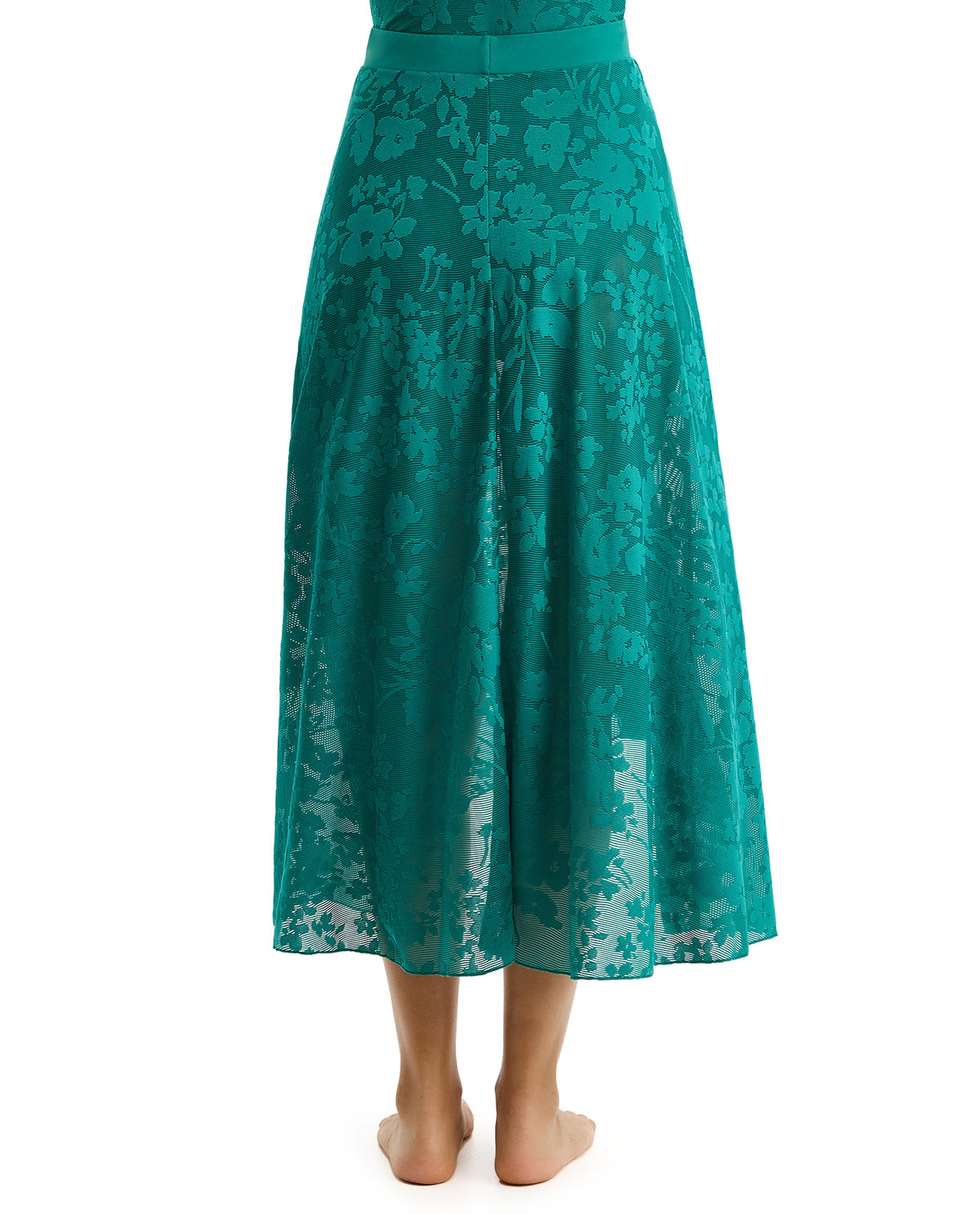 Chantilly Lace Textured High Low Skirt Cover-Up-Emerald