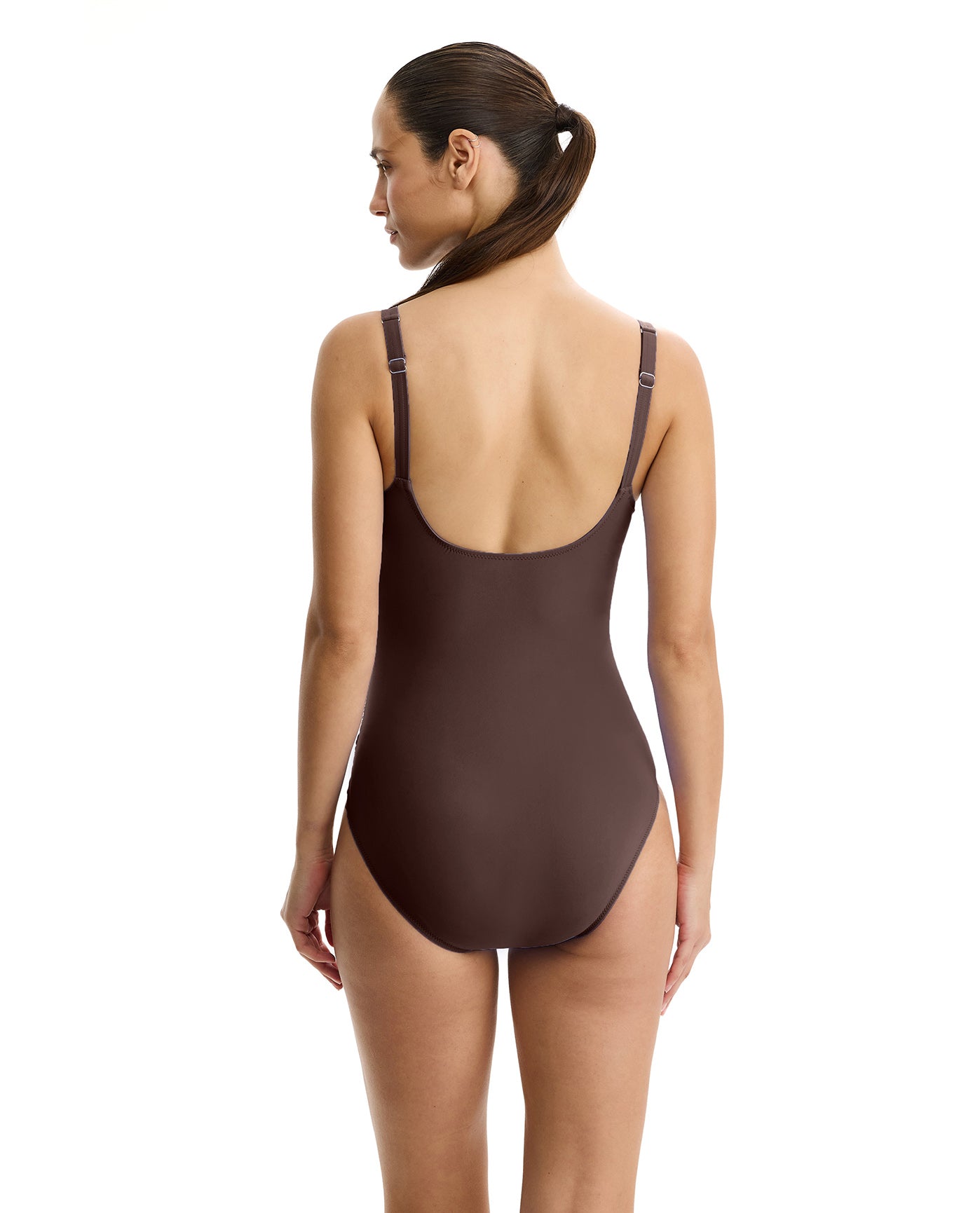 Tutti Frutti Shirred Peasant One Piece-Espresso