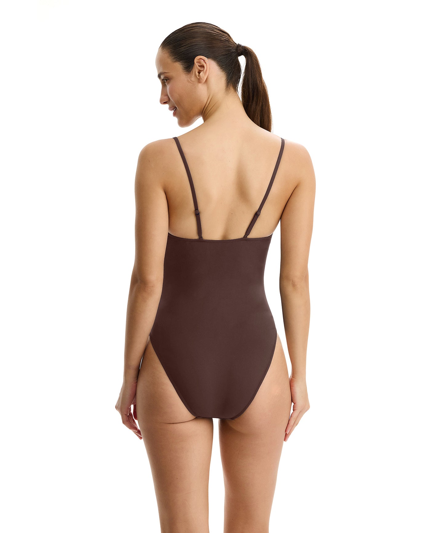 Tutti Frutti V-Neck One Piece-Espresso