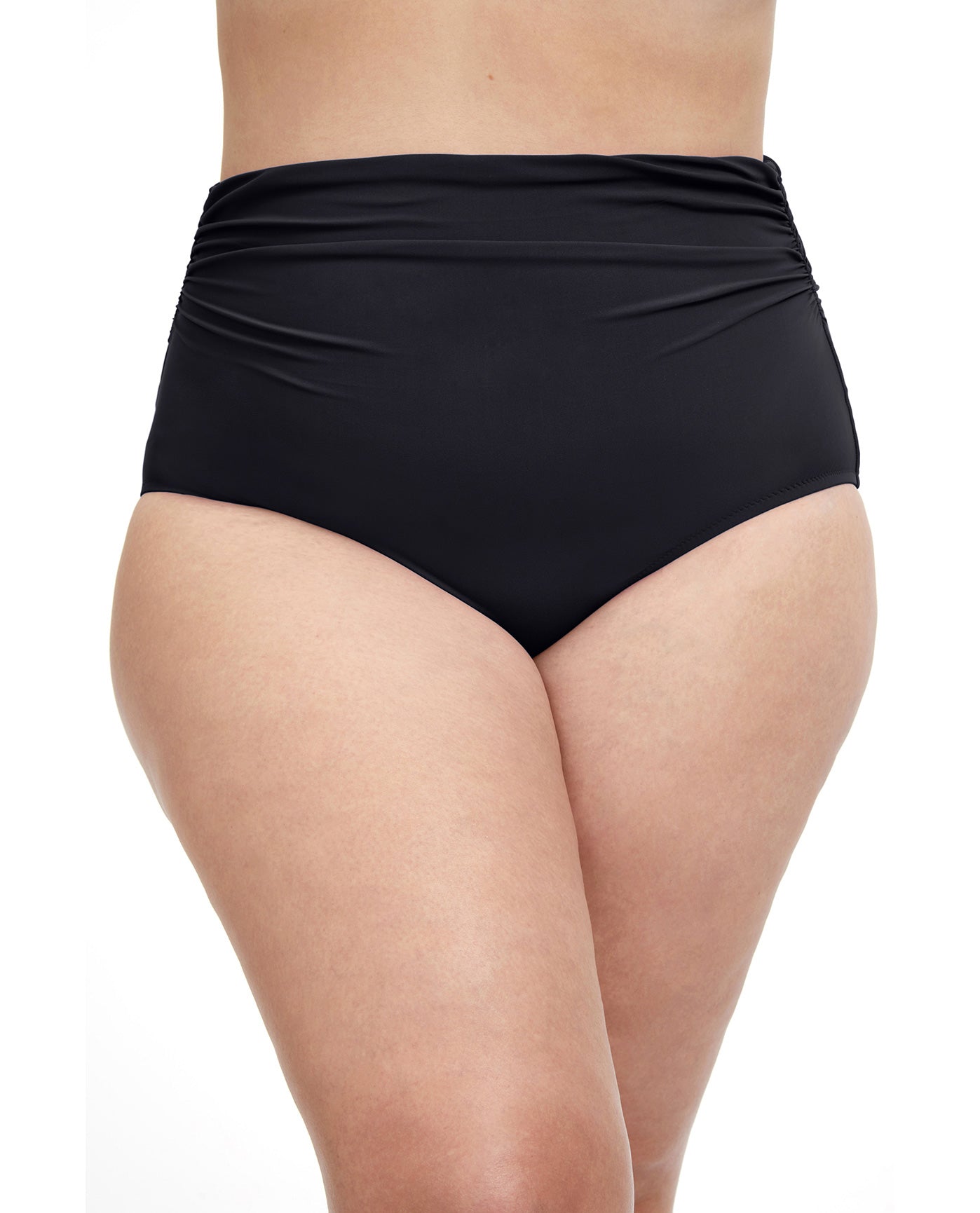 Tutti Frutti Plus Size Side Shirred High Waist Swim Bottom