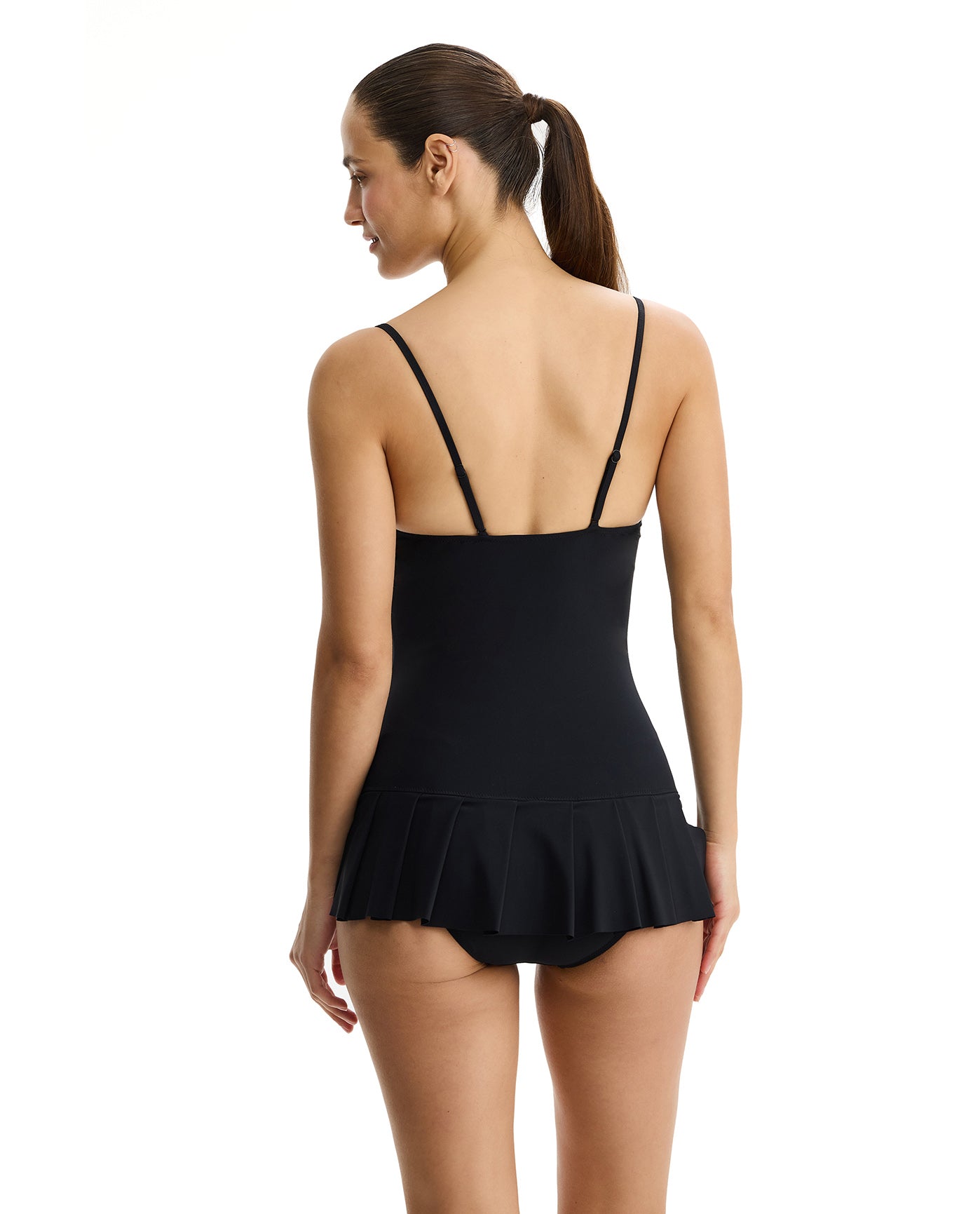 Tutti Frutti V-Neck Swimdress-Black