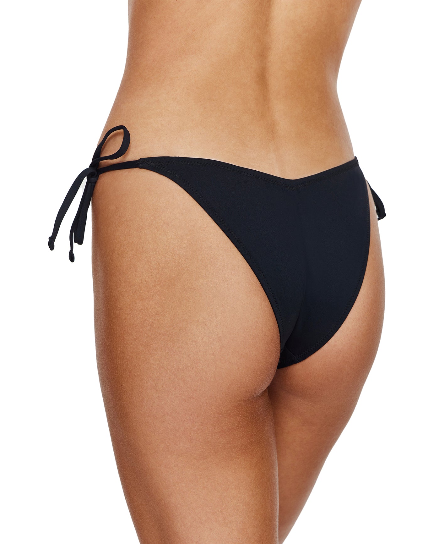 Midnight Side Tie Bikini Bottom-Black