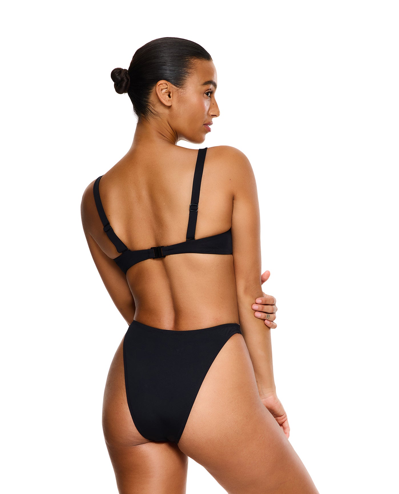 Haut de bikini noir à col rond Midnight