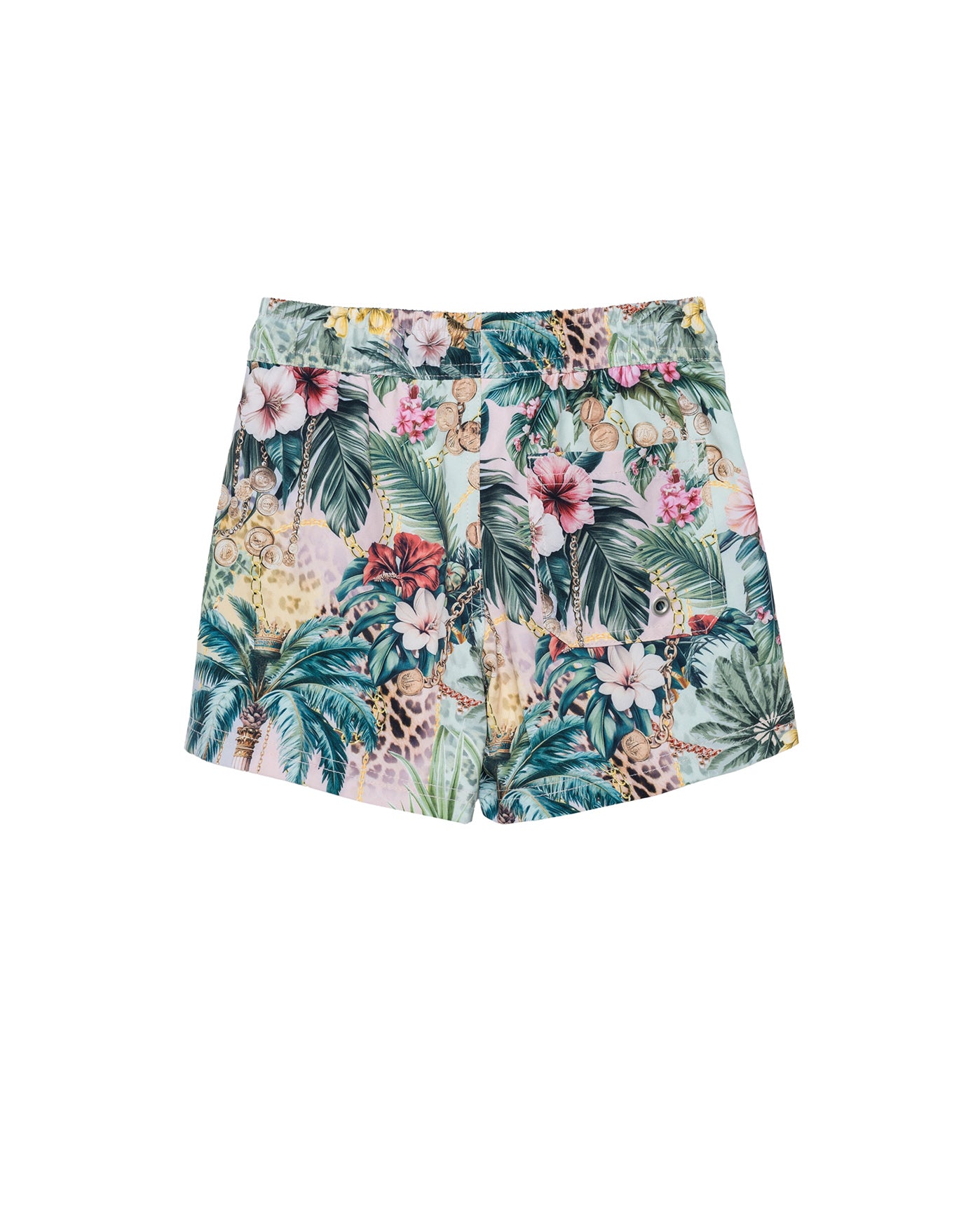 Jungle Treasure Drawstring Swim Shorts-Multi