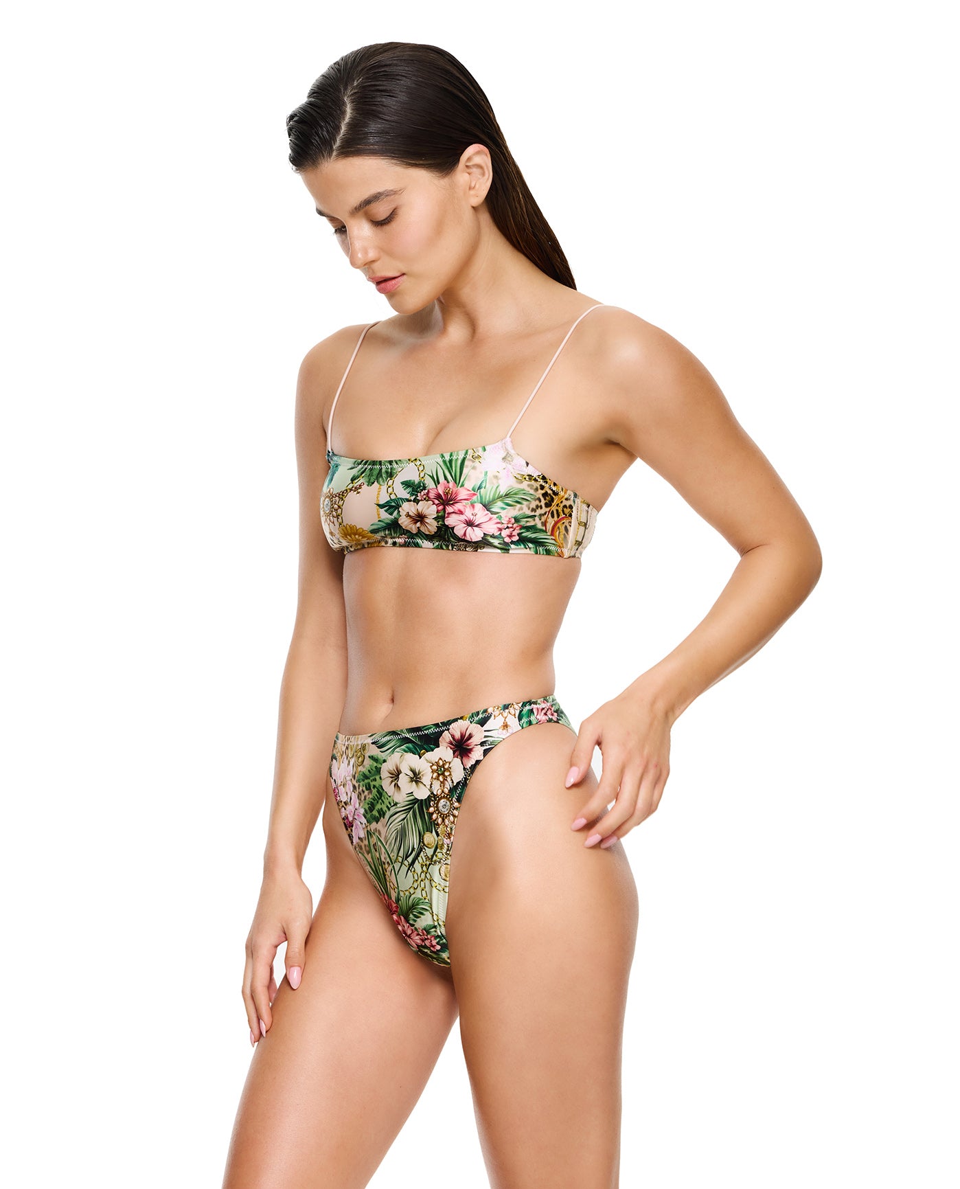 Jungle Treasure Scoop Neck Bikini Top-Multi