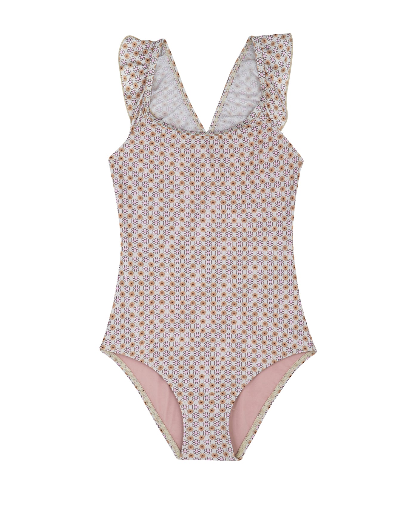 Vacation Mode Square Neck Ruffle One Piece -Mu' pastel