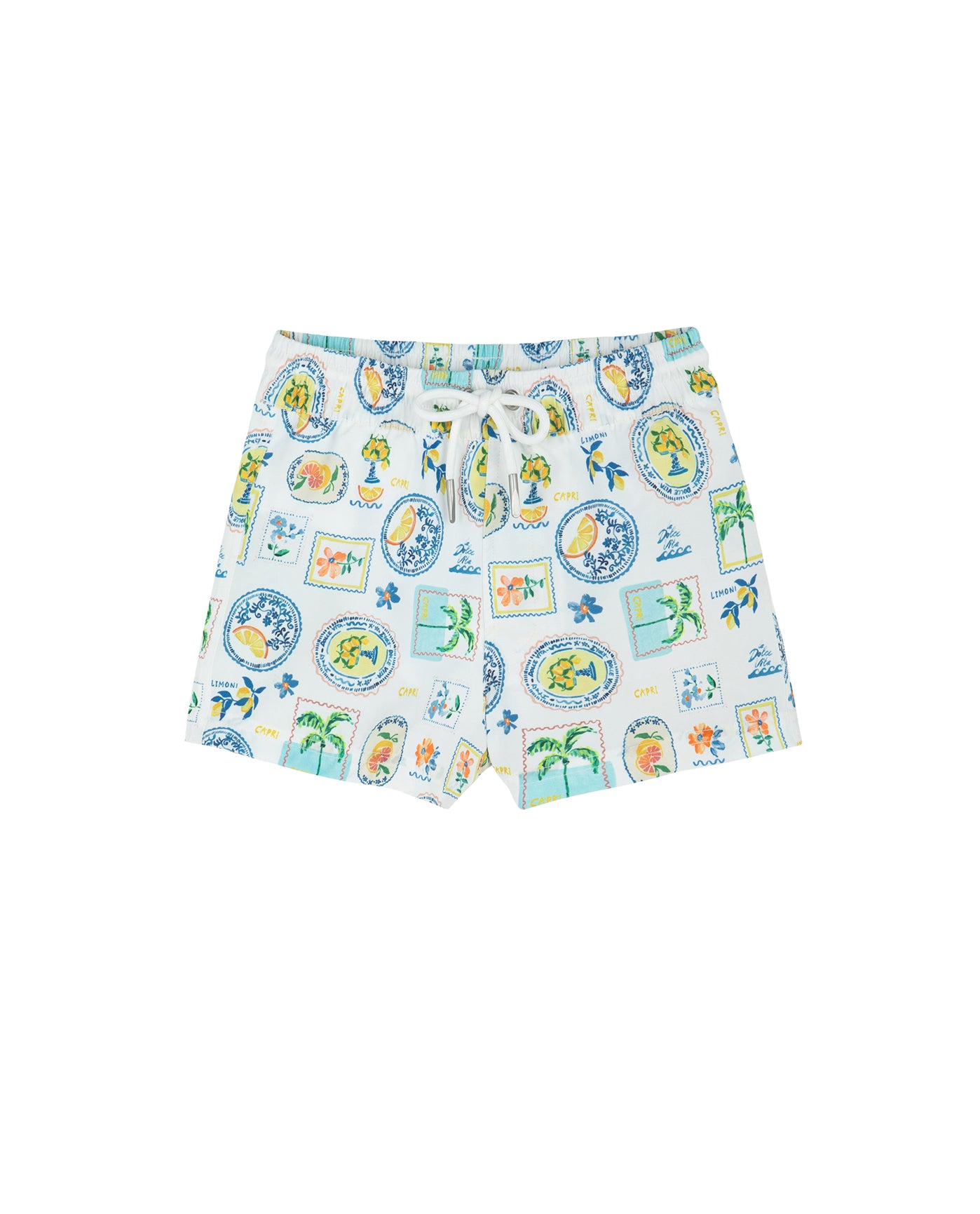 Capri Vibes Boys Swim Shorts-Wh/multi