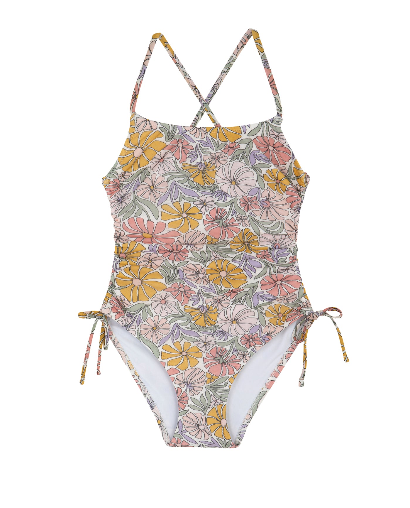Soft Bloom Criss Cross Back Adjustable One Piece-Multi