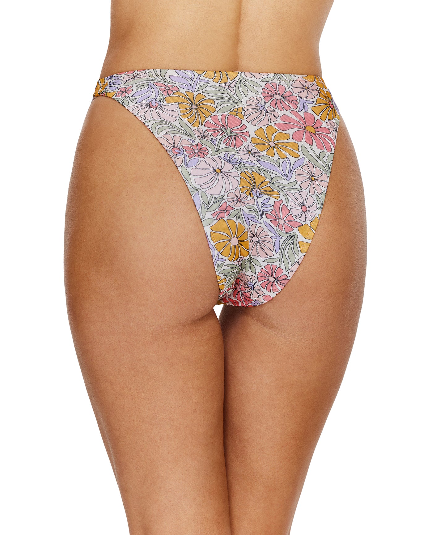 Soft Bloom High Waist Bikini Bottom -Multi
