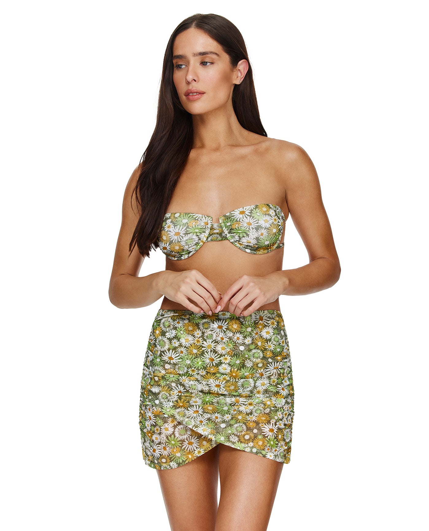 Gardenia Mesh Skirt Cover-Up -Multi/grn