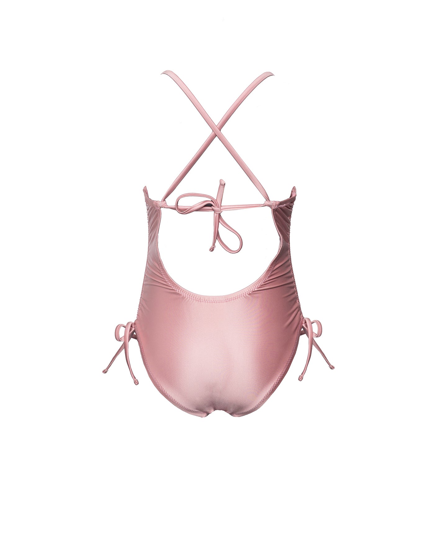 Satin Royale Criss Cross Back Adjustable One Piece-Light pink