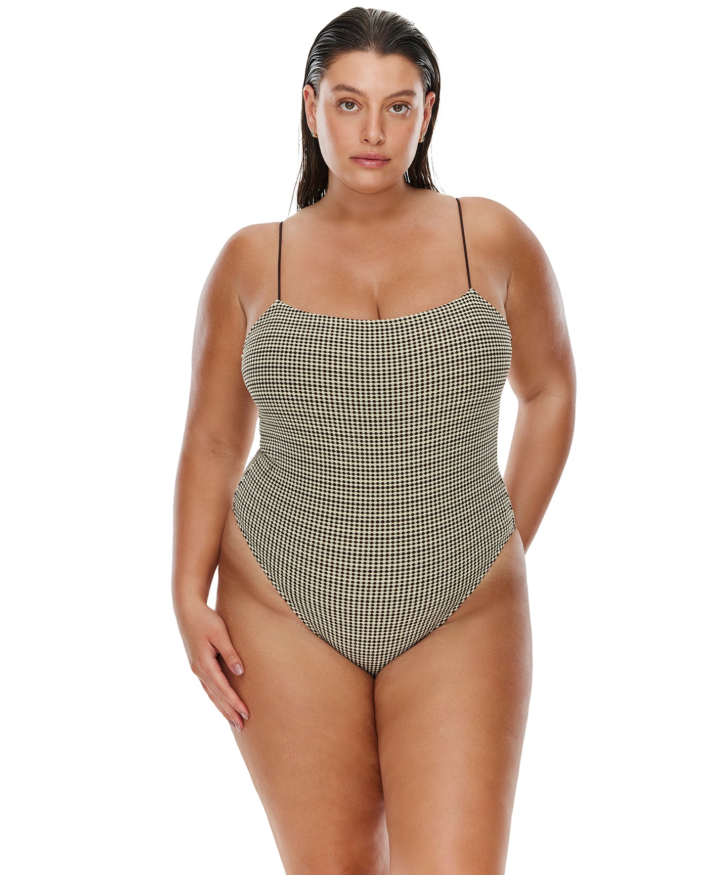 Sandy Beach Textured One Piece -Multi/brn
