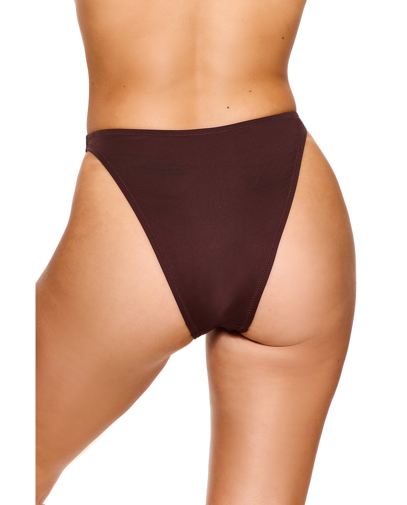 Vacay Mode High Waist High Leg Bikini Bottom-Brown