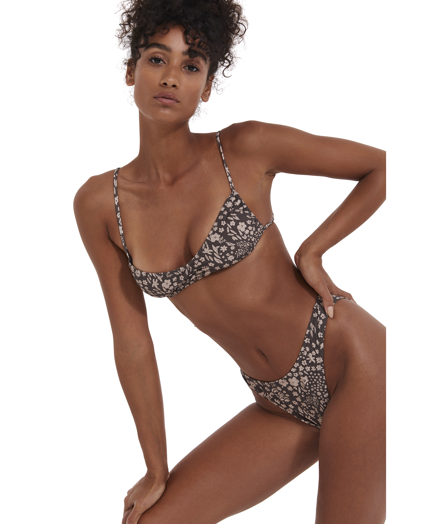 Bella Flora V Neck Bralette Bikini Top