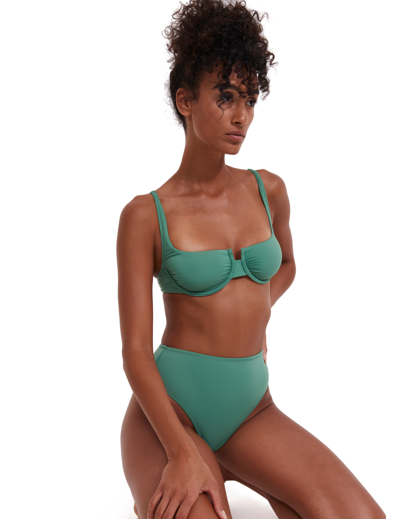 Flirtt Solid Underwire Bikini Top| Flirtt Solid Green