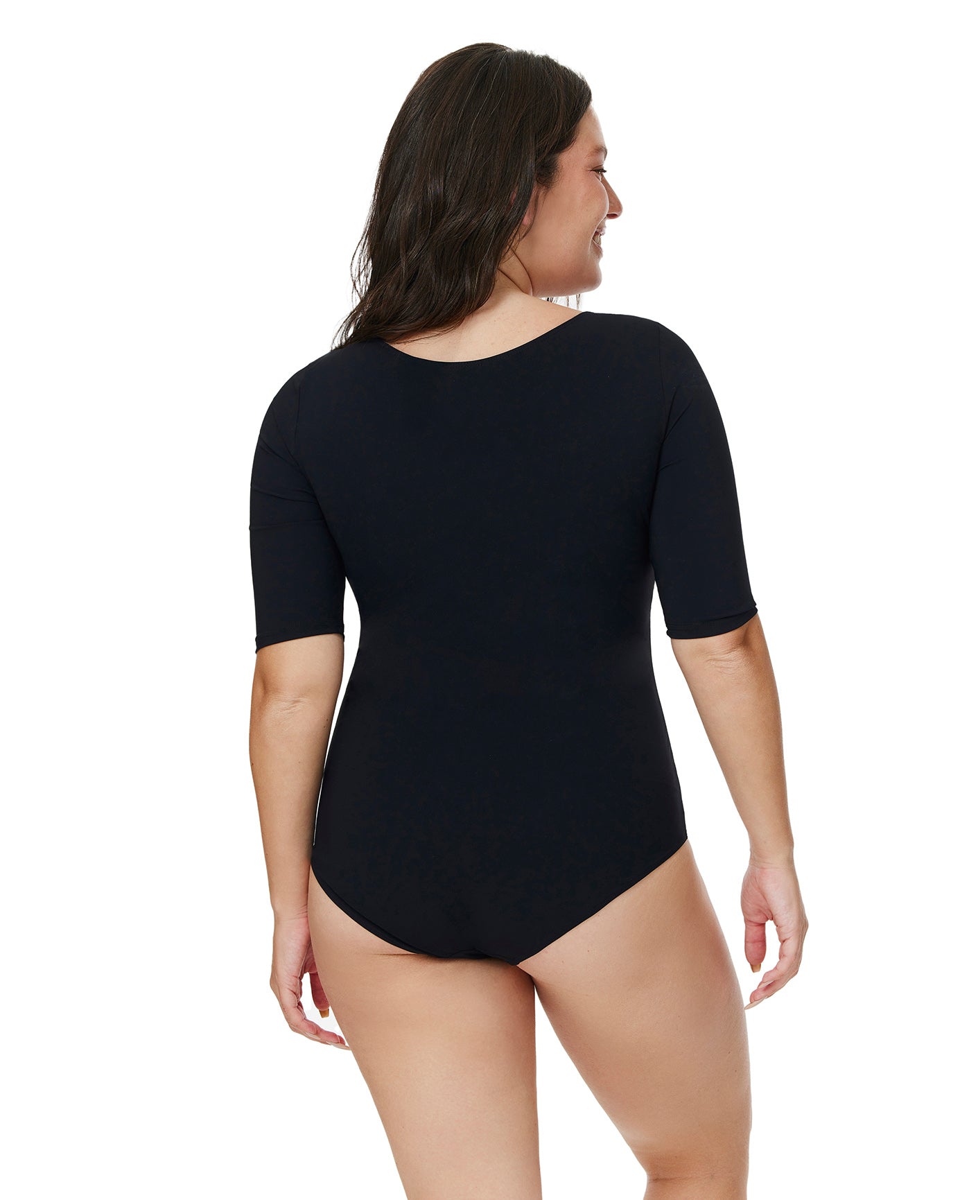 Modest High Round Neck Quarter Sleeve One Piece