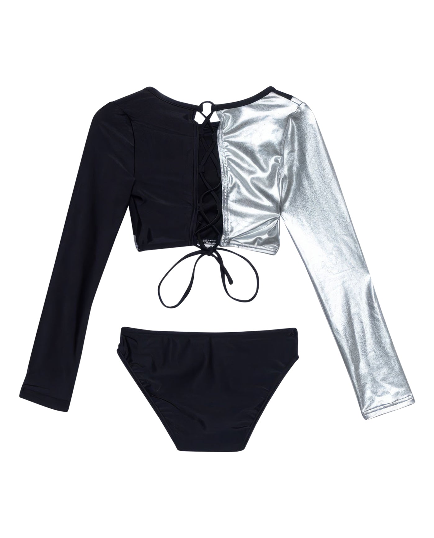 Duo Long Sleeve Cropped Rash Guard Top And Bikini Bottom