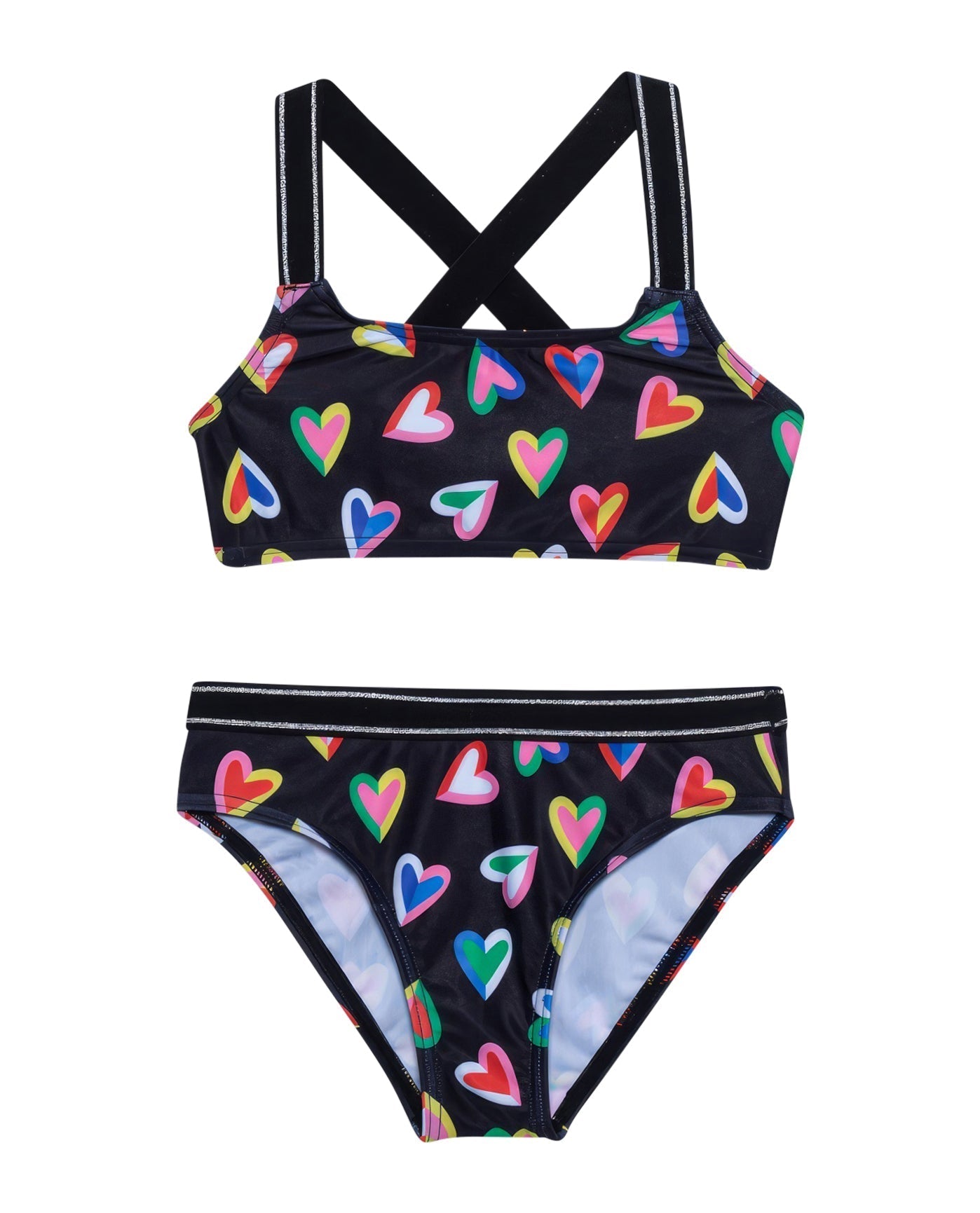 Hearts Bralette Bikini Top And Bikini Bottom Set