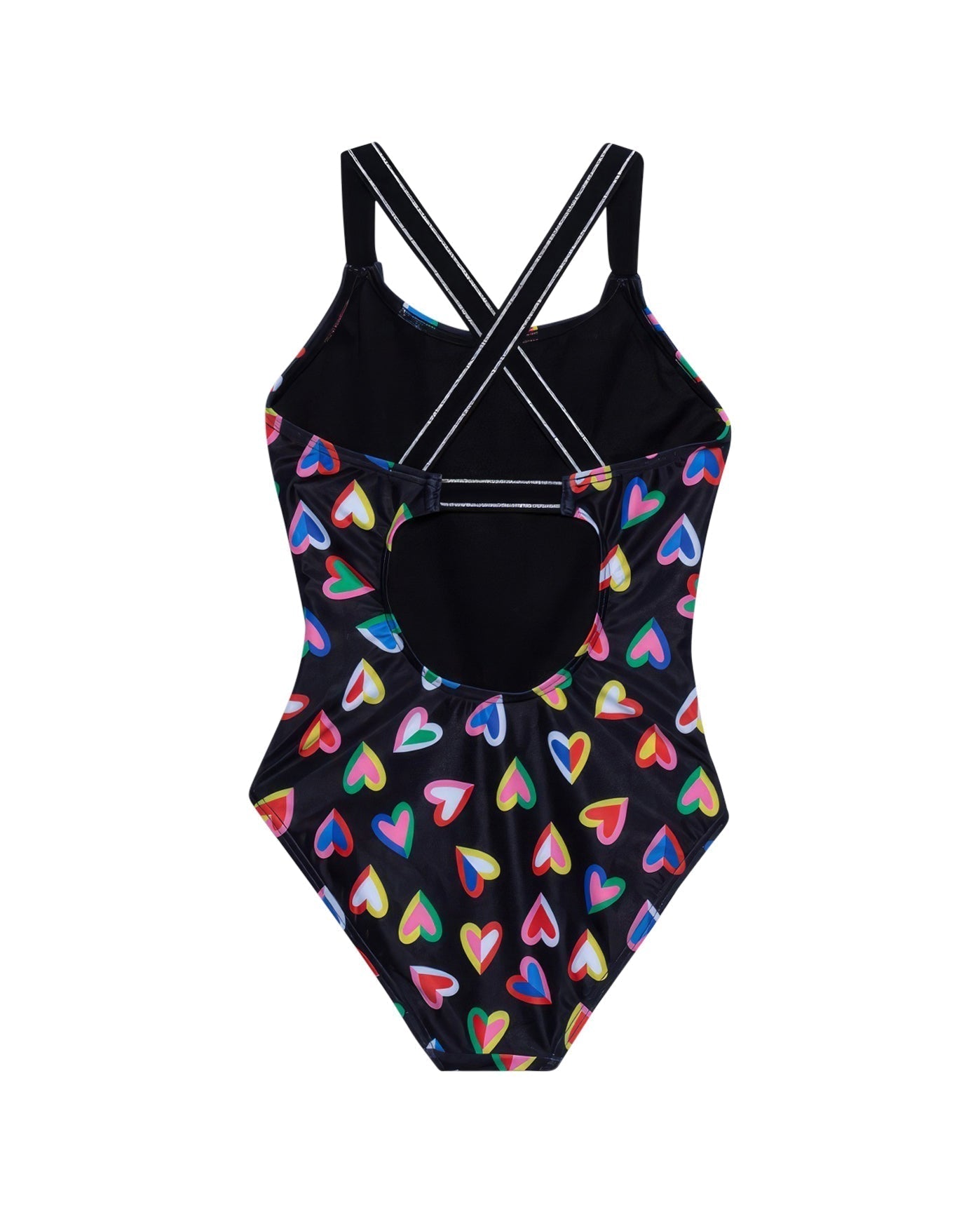 Hearts Round Neck One Piece Swimsuit
