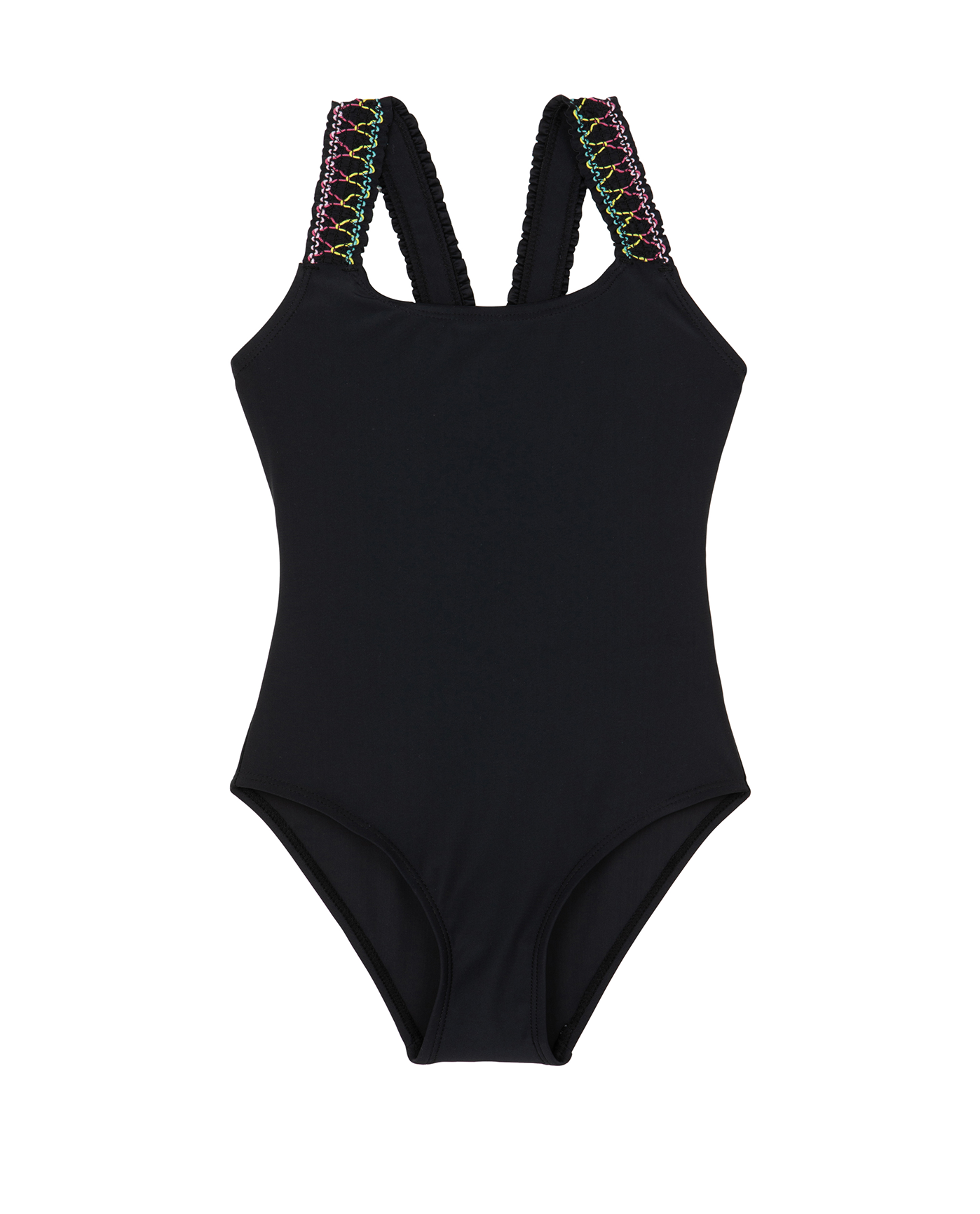 Ruffle Love Scoop Neck One Piece | RUFFLE BLACK